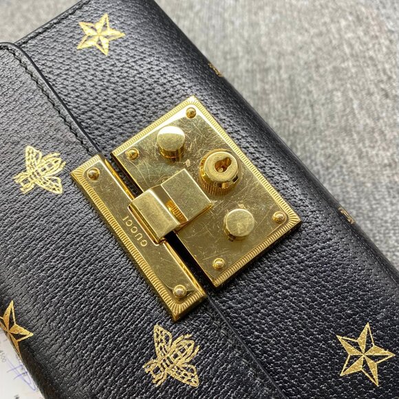 100% Authentic Gucci Padlock Bee Star Shoulder Bag - Picture 3 of 14